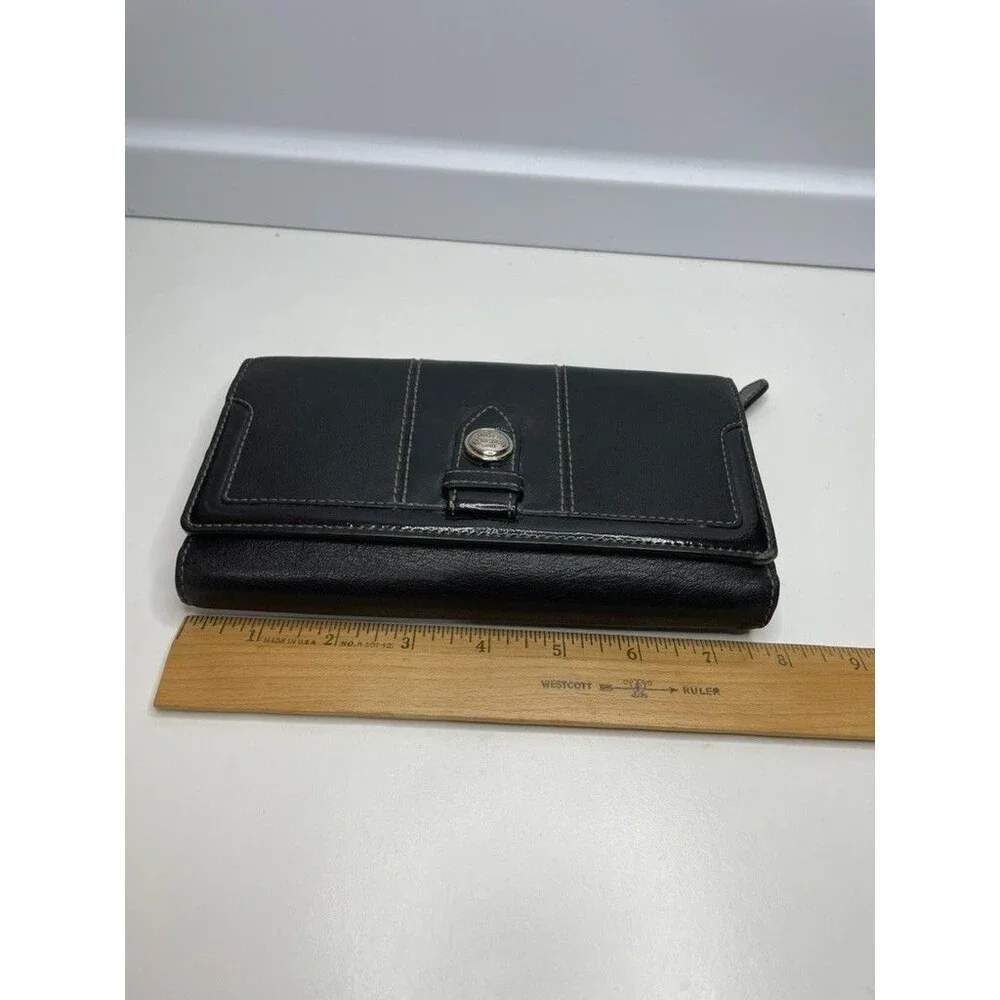 RARE COACH MADISON SLIM ENVELOPE TRIFOLD CHECKBOOK LEATHER CLUTCH PURSE WALLET